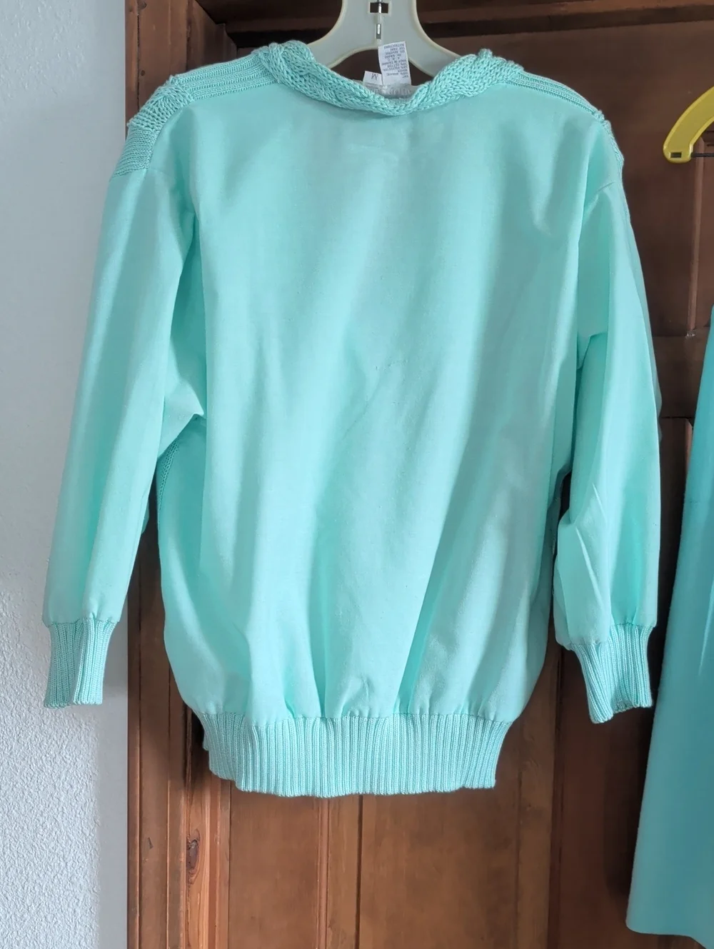 Vintage Set Light Aqua Women's Wrap Tie Skirt Amd Sweater